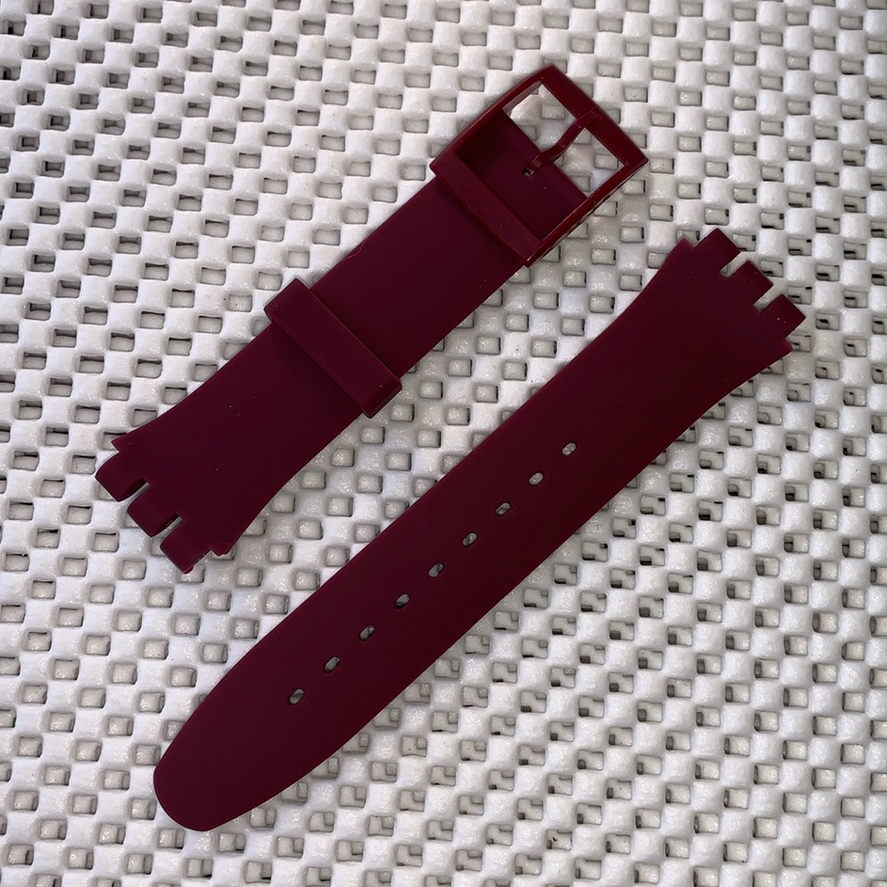 Burgundy Watch Band (Strap Only) - fits Swatch New Gent model